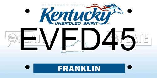 EVFD45 Kentucky License Plate