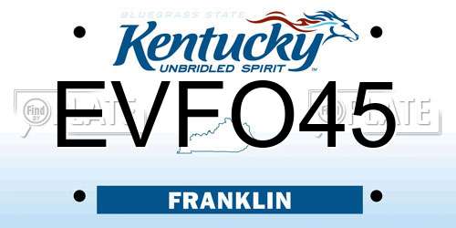 EVFO45 Kentucky License Plate