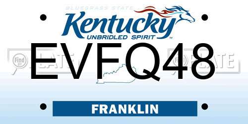 EVFQ48 Kentucky License Plate