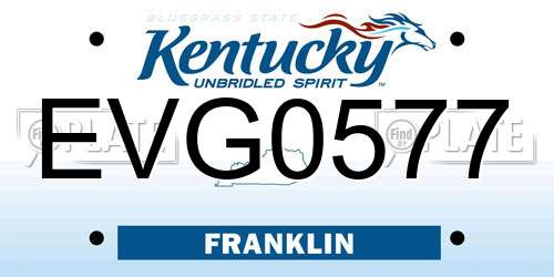 EVG0577 Kentucky License Plate