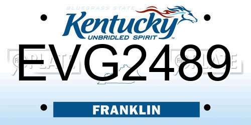 EVG2489 Kentucky License Plate