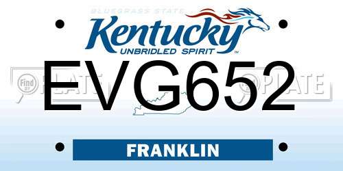 EVG652 Kentucky License Plate