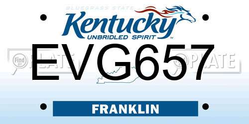 EVG657 Kentucky License Plate