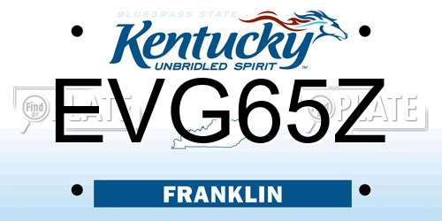 EVG65Z Kentucky License Plate