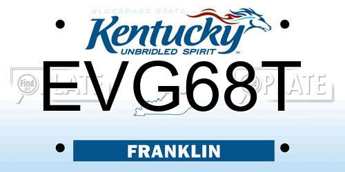 EVG68T Kentucky License Plate