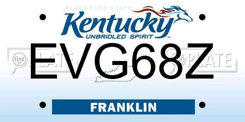 EVG68Z Kentucky License Plate