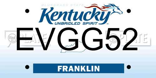 EVGG52 Kentucky License Plate