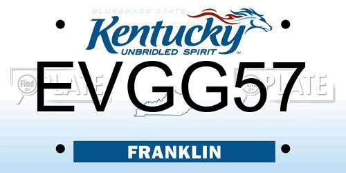 EVGG57 Kentucky License Plate