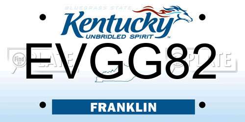 EVGG82 Kentucky License Plate