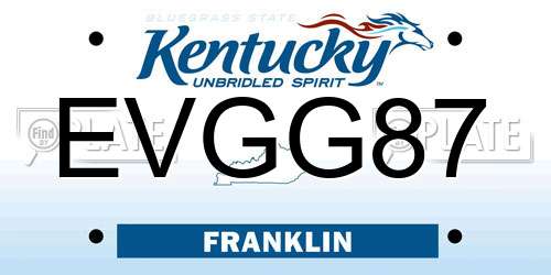 EVGG87 Kentucky License Plate