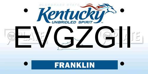 EVGZGII Kentucky License Plate