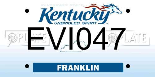 EVI047 Kentucky License Plate