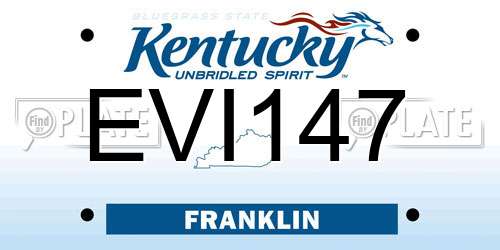 EVI147 Kentucky License Plate