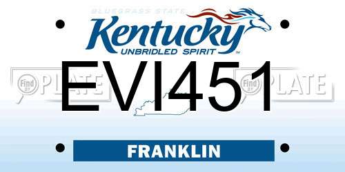 EVI451 Kentucky License Plate