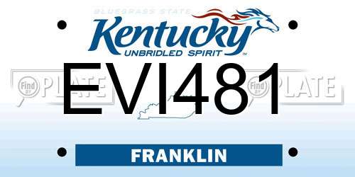 EVI481 Kentucky License Plate
