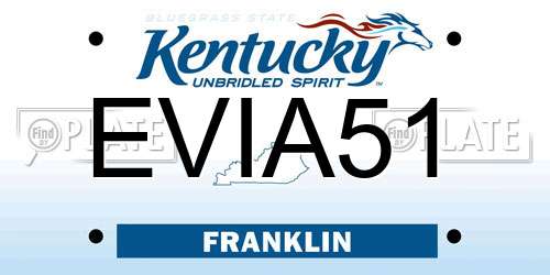 EVIA51 Kentucky License Plate