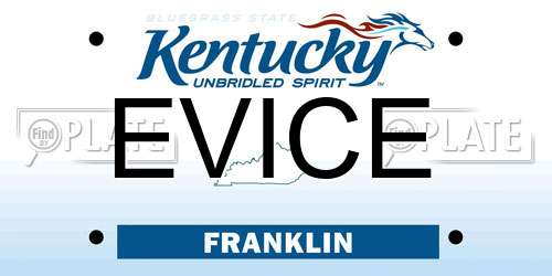EVICE Kentucky License Plate
