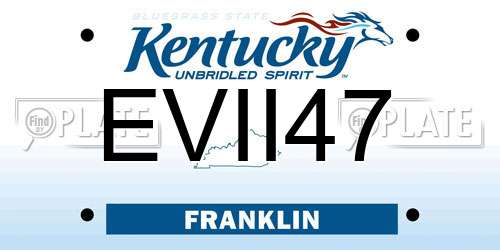 EVII47 Kentucky License Plate