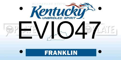 EVIO47 Kentucky License Plate