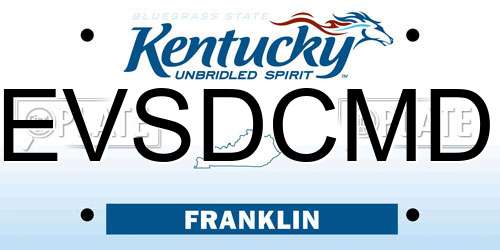 EVSDCMD Kentucky License Plate