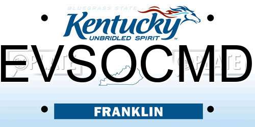EVSOCMD Kentucky License Plate