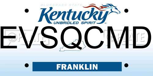 EVSQCMD Kentucky License Plate