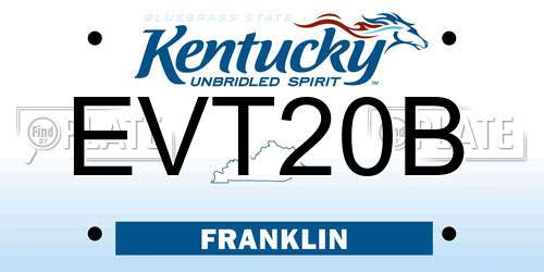 EVT20B Kentucky License Plate