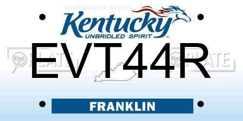 EVT44R Kentucky License Plate