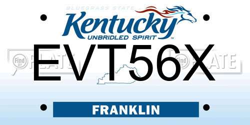 EVT56X Kentucky License Plate