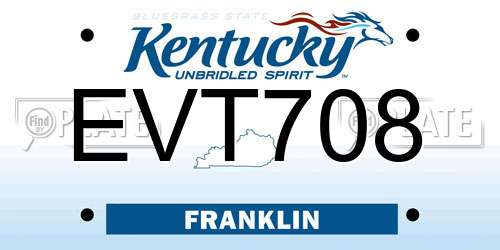 EVT708 Kentucky License Plate