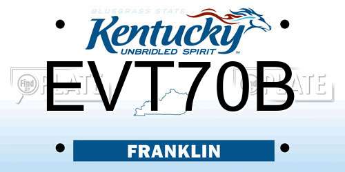 EVT70B Kentucky License Plate