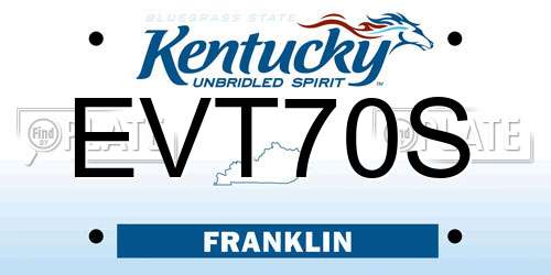 EVT70S Kentucky License Plate