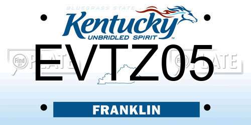 EVTZ05 Kentucky License Plate
