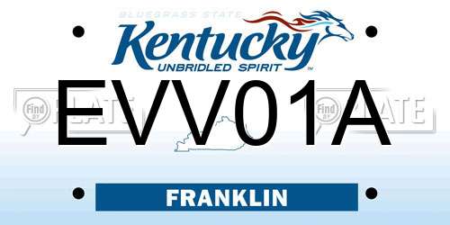 EVV01A Kentucky License Plate