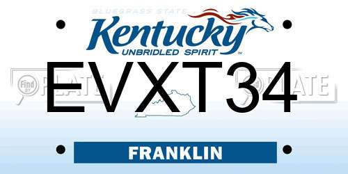 EVXT34 Kentucky License Plate
