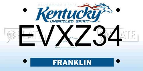 EVXZ34 Kentucky License Plate