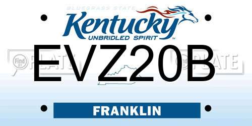 EVZ20B Kentucky License Plate