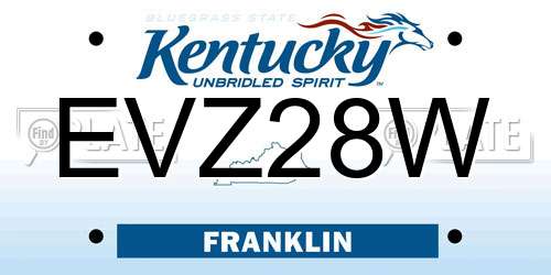 EVZ28W Kentucky License Plate