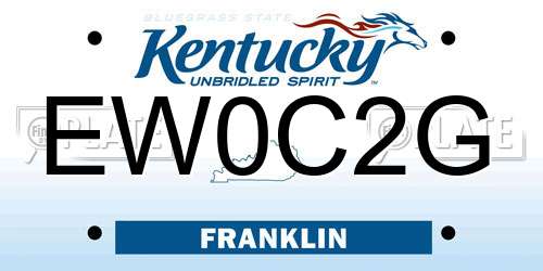 EW0C2G Kentucky License Plate