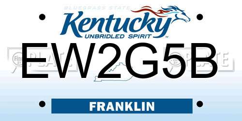 EW2G5B Kentucky License Plate