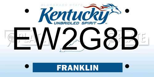 EW2G8B Kentucky License Plate