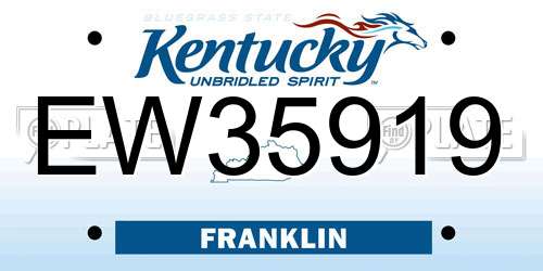 EW35919 Kentucky License Plate