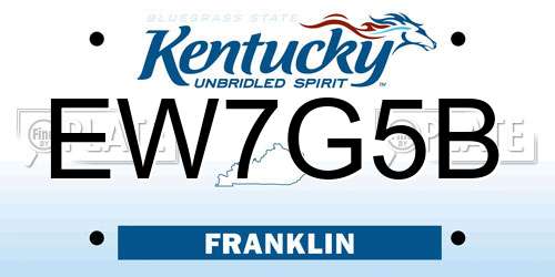 EW7G5B Kentucky License Plate