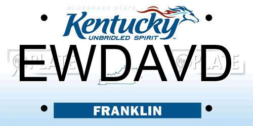EWDAVD Kentucky License Plate