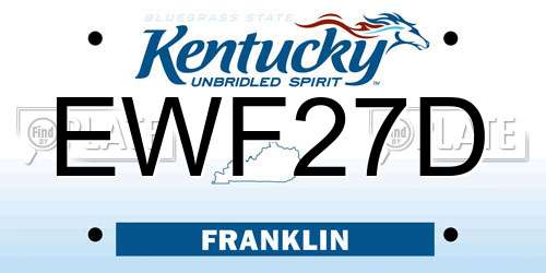 EWF27D Kentucky License Plate