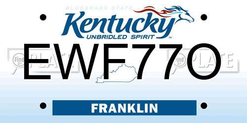 EWF77O Kentucky License Plate