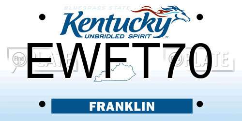 EWFT70 Kentucky License Plate