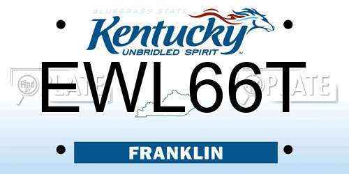 EWL66T Kentucky License Plate