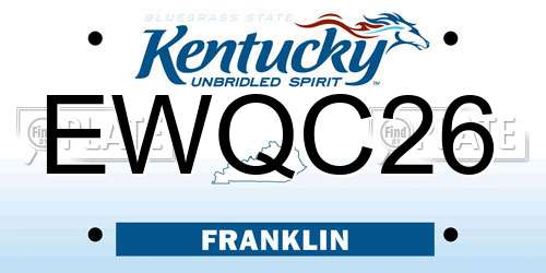 EWQC26 Kentucky License Plate