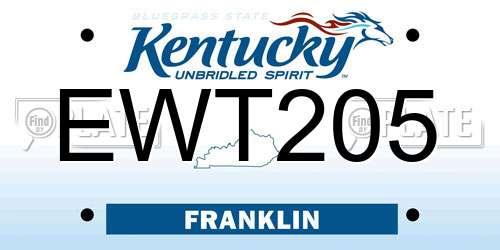 EWT205 Kentucky License Plate